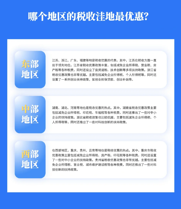 2024全國(guó)稅收洼地一覽表