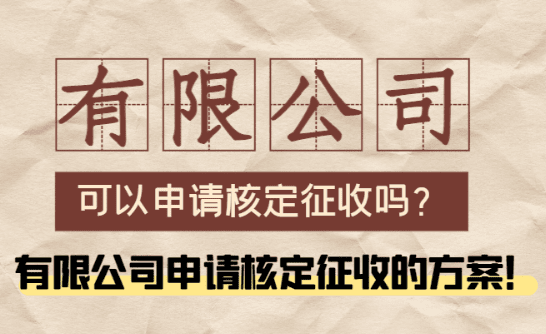 有限公司可以申請核定征收嗎?
