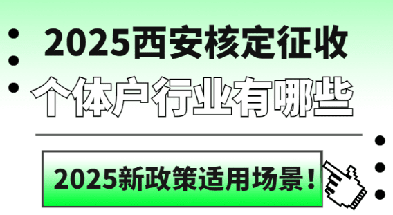 2025西安核定征收個體戶行業有哪些？