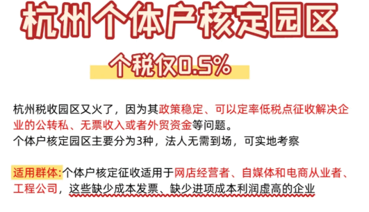 2025杭州個體戶核定征收稅率表！