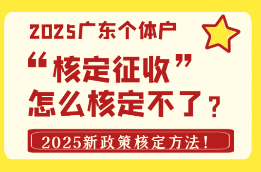 廣東個體戶核定征收怎么核定不了？2025新政策核定方法！