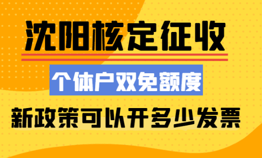 沈陽核定征收個體戶雙免額度！2025新政策可以開多少發票？