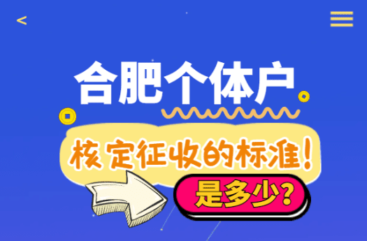 合肥個體戶核定征收的標準是什么？