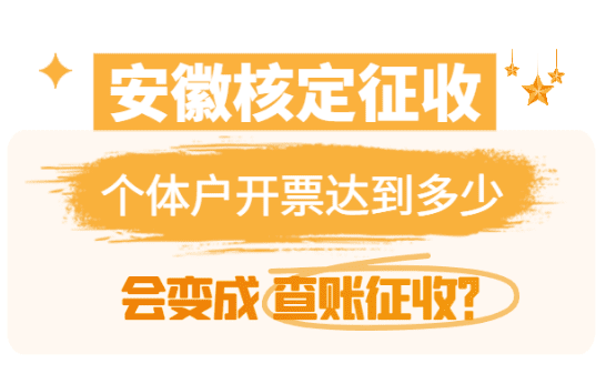 安徽核定征收個(gè)體戶開(kāi)票額達(dá)到多少會(huì)變成查賬征收？