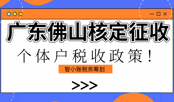 廣東佛山核定征收個體戶稅收政策！