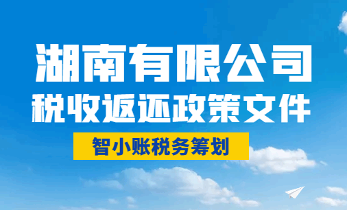 湖南有限公司稅收返還政策文件!