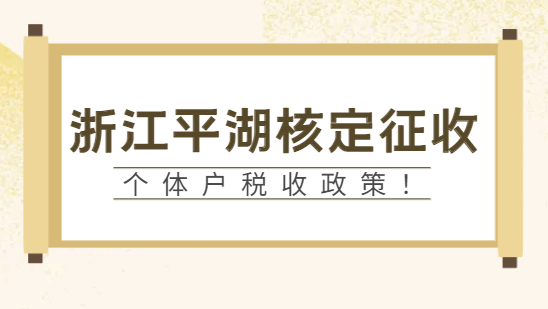 浙江平湖核定征收個體戶稅收政策！
