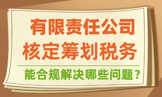 有限責任公司核定籌劃稅務！能合規解決哪些問題？