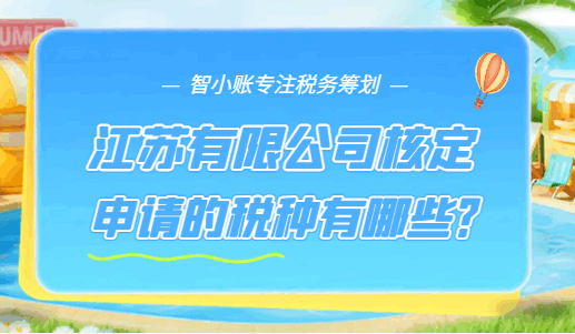 江蘇有限公司核定申請的稅種有哪些?