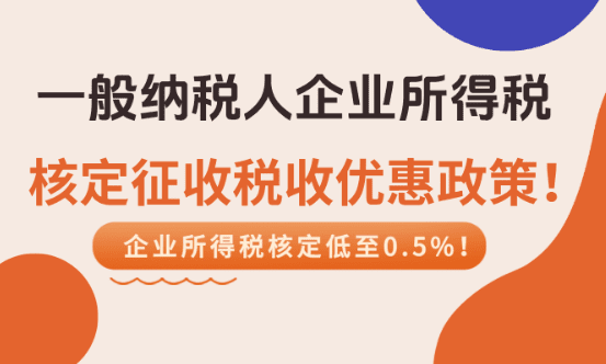 一般納稅人企業所得稅核定征收優惠政策!