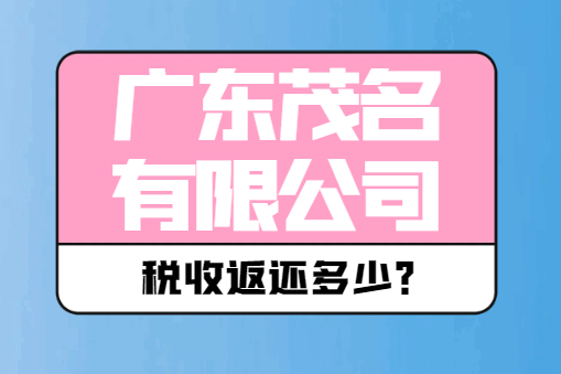 廣東茂名有限公司稅收返還多少？