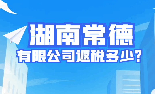 湖南常德有限公司返稅多少？