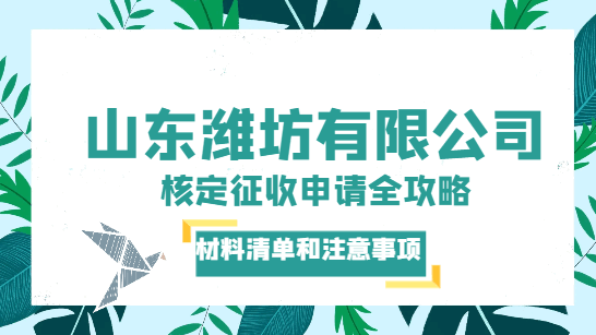 山東濰坊有限公司核定征收申請(qǐng)全攻略!材料清單和注意事項(xiàng)!