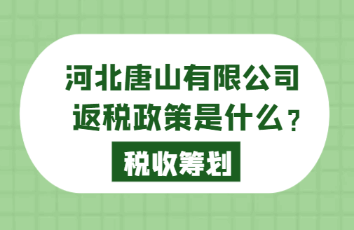河北唐山有限公司返稅政策是什么？