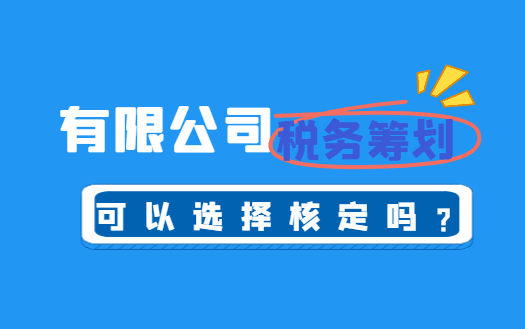 有限公司稅務籌劃可以選擇核定嗎？