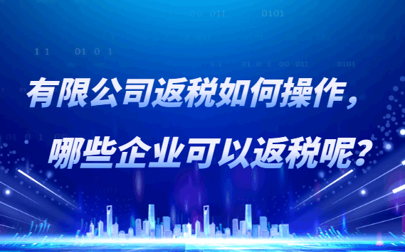 有限公司返稅如何操作,哪些企業(yè)可以返稅呢?