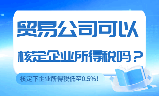 貿易公司可以核定企業所得稅嗎?